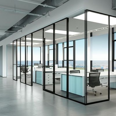 İyi bir fiyat. Single Glazed Office Glass Partition Wall with Sound Insulation and 108mm/90mm Thickness for Panoramic System çevrimiçi