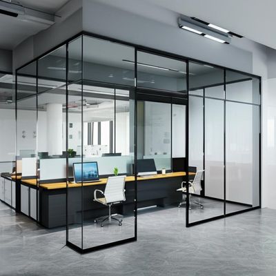 İyi bir fiyat. Single Glazed Aluminium Frame Glass Partition Wall with 30-42dB Sound Insulation and Customizable Design for Sturdy Durable Office Use çevrimiçi