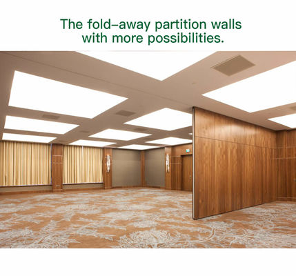 İyi bir fiyat. Wooden Finish Movable Partition Wall with 304 Stainless Steel Roller and Dupont POM Roller for Office Framed Construction çevrimiçi