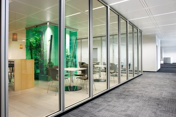 İyi bir fiyat. Ses geçirmez Yangın geçirmez Tempered Glass Bölme Duvarı Alüminyum Çerçeve çevrimiçi