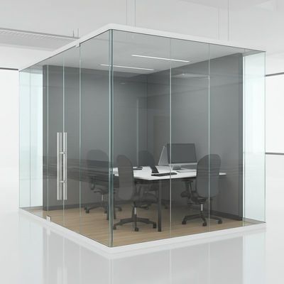 Modern Ofis Duvarı Tam Görünüm Ofis Cam Bölme Duvarı