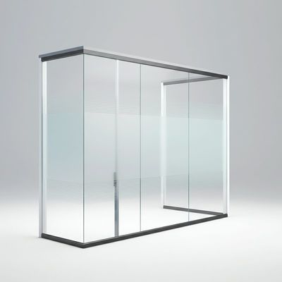 Tek Camlı Ofis Tempered Glass Bölme Duvarı Konforlu İşletim
